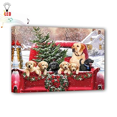 LED Wall Painting Art: Cute Dog Christmas Themed El Salvador Ubuy