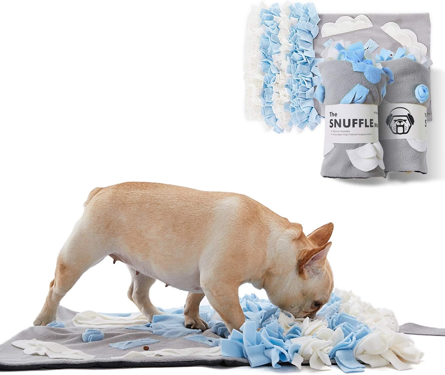 Snuffle Mat for Dogs - Best Smart Puppy Puzzle Rug - Pet Floor Slow Feeder- Interactive Instinct Play Toy - Grass Like Ceramic Treat Food Elevated Dish Bowl Replacement