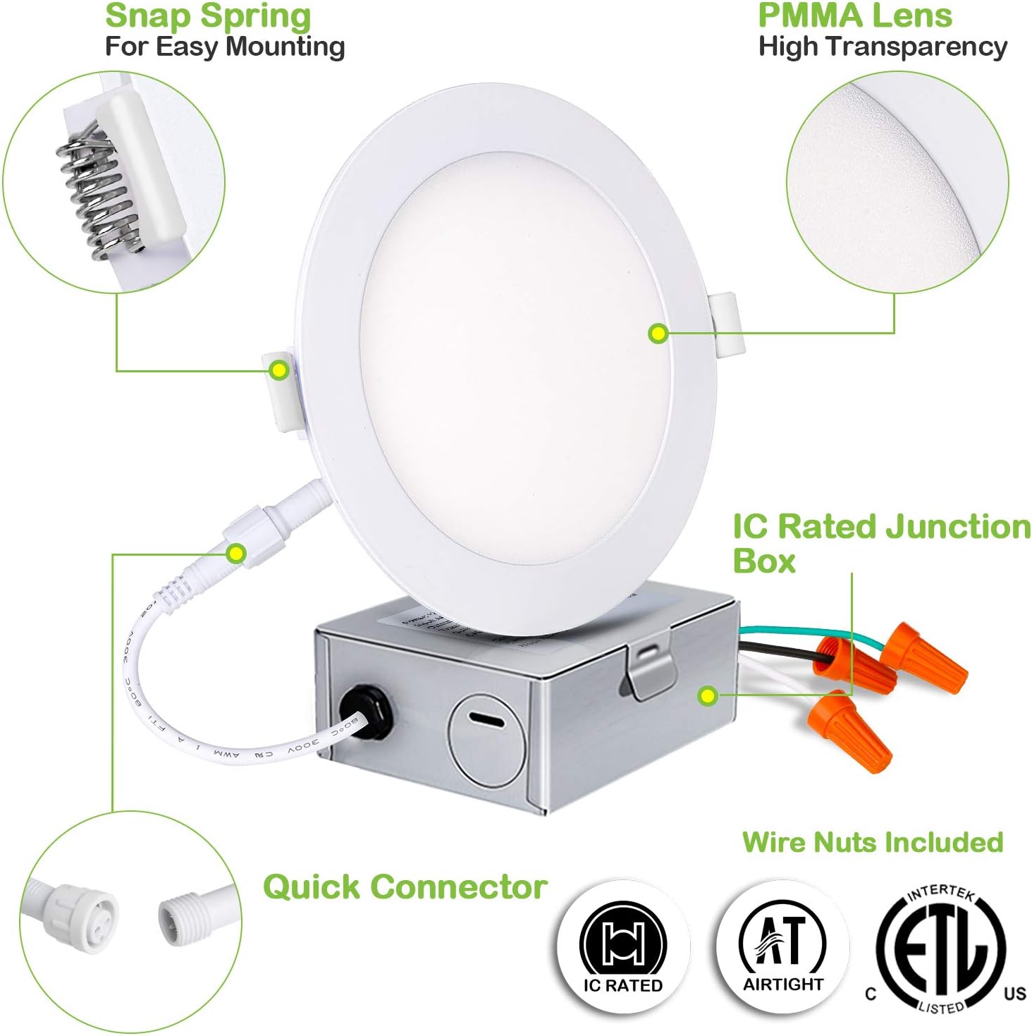 Recessed Lighting Hykolity 4 Inch Slim LED Recessed Lighting with