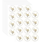 LXUEJIE 240 Pcs Gold Thank You Stickers, 1.4 in Thank You Round Labels Self Adhesive Envelope Seals Stickers for Small Business Packaging Wedding Festival Baby Shower Birthday Party