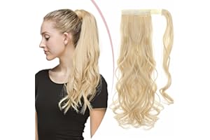 S-noilite Wrap Around On Ponytail Extension Long Curly Wavy Clip In On Ponytail Synthetic Magic Paste Wrap Pony Tail Hairpiec