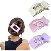Khwcft Flat Hair Clips,3PCS Large Flat Claw Clips for Women Strong Hold French Hair Clips for Thick Thin Hair, Stylish Classic Hair Barrettes(Colorful)