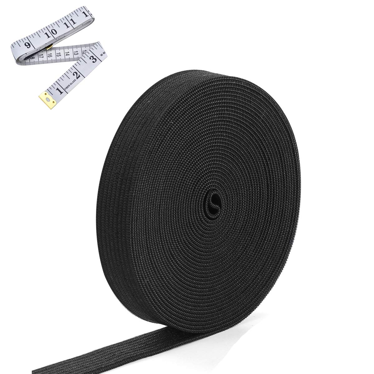 Suncoolla Black 5M Long 15mm Wide Flat Elastic Band For DIY Webbing Garment Clothing Sewing Accessories (5MX15MM)