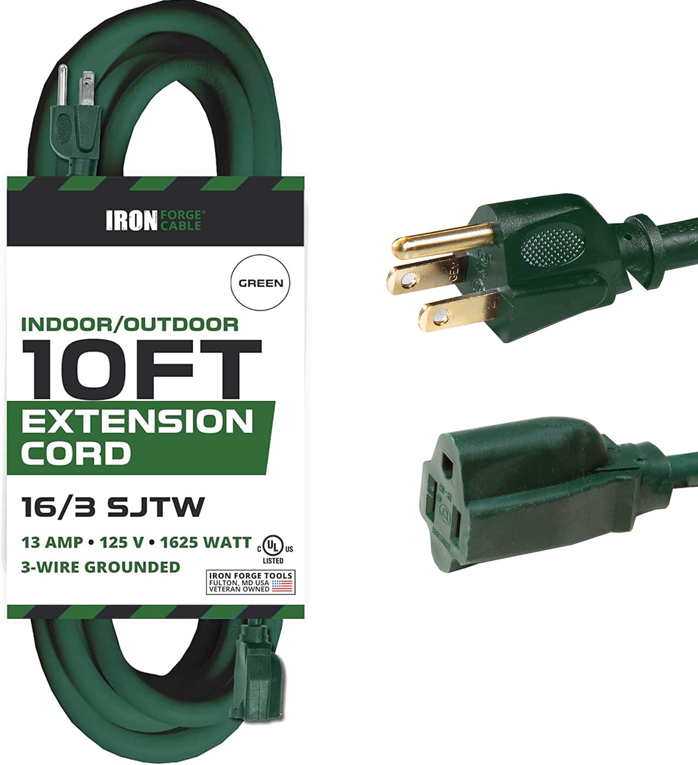 10 Ft Outdoor Extension Cord 16/3 Durable Green Cable Amazon.co.uk