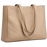 Kattee Women’s Soft Leather Work Tote Shoulder Bag,Large Capacity Designer Satchel Handbags with Luggage Sleeve