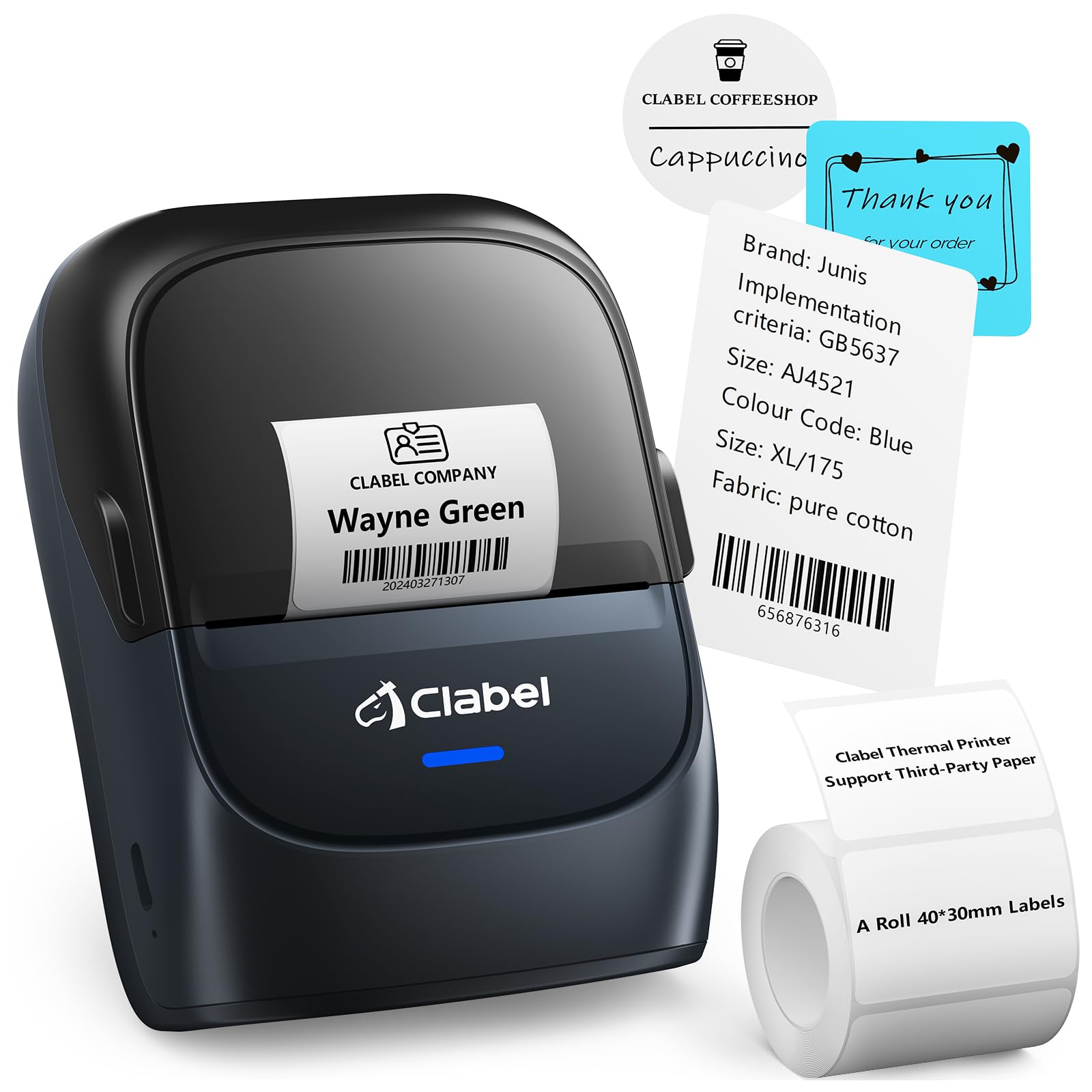 CLABEL Thermal Label Maker Machine: 221B Bluetooth Label Maker Machine ...