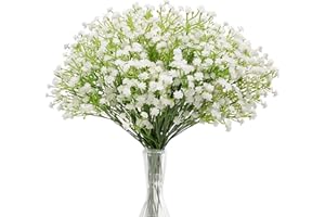 Naturezhen 10 Bundles Artificial Flowers, Baby Breath Flowers Artificial, Real Touch, Fake Dried Gypsophila Plants for Weddin