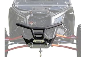 SuperATV Winch Ready Front Bumper For Can-Am Maverick X3 (See Fitment) - Mount Any SuperATV Black Ops WInches - Includes 2 Tow Clevises And ARMW Armor For Protection - Full Front End Protection