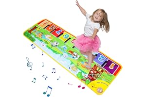 Hiitytin Piano Mat with 27 Music Sounds, Musical Toys Child Floor Keyboard Dance Mat Carpet Animal Blanket Touch Playmat Early Education Toys for Baby Girls Boys Toddlers 1 2 3 4 5 Years Old