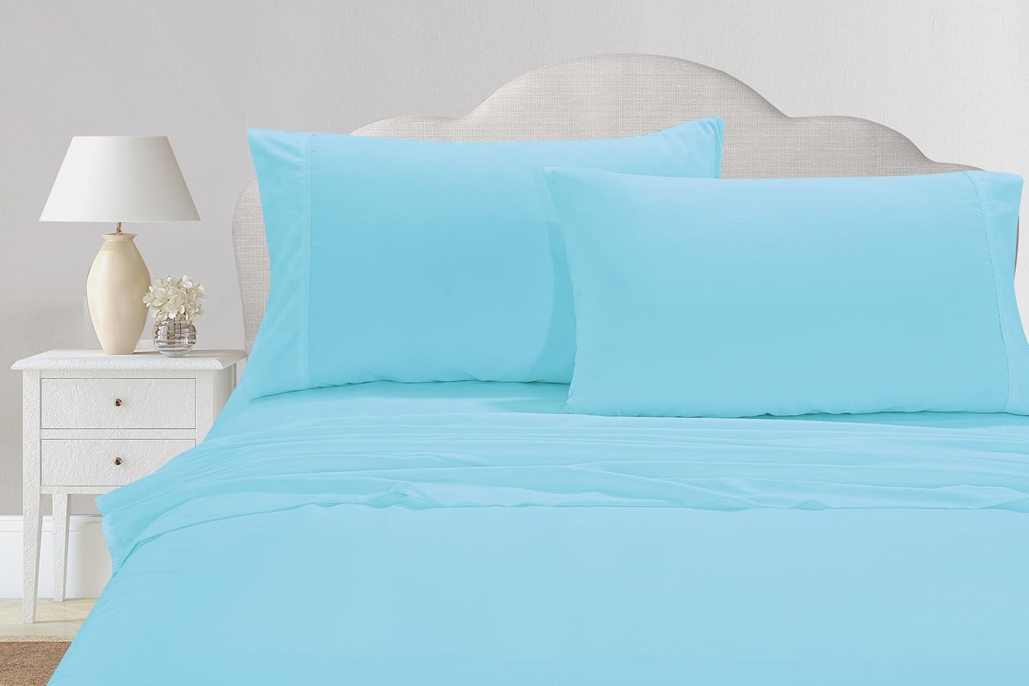 Cathay Luxury Silky Soft Polyester Single Flat Sheet, Queen Size, Gray: Home & Kitchen