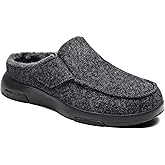 OrthoComfoot Mens Orthopedic Slippers Shoes with Arch Support: Plantar Fasciitis House Slip On Loafers, Comfortable Moccasin Mule Clogs for Indoor Outdoor