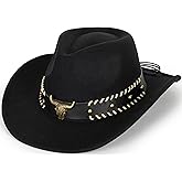 Western-Cowboy Cowgirl-Hat for Kids - Vintage-Wide-Brim Felt-Fedora-Hats for 3-7 Years Boys Girls