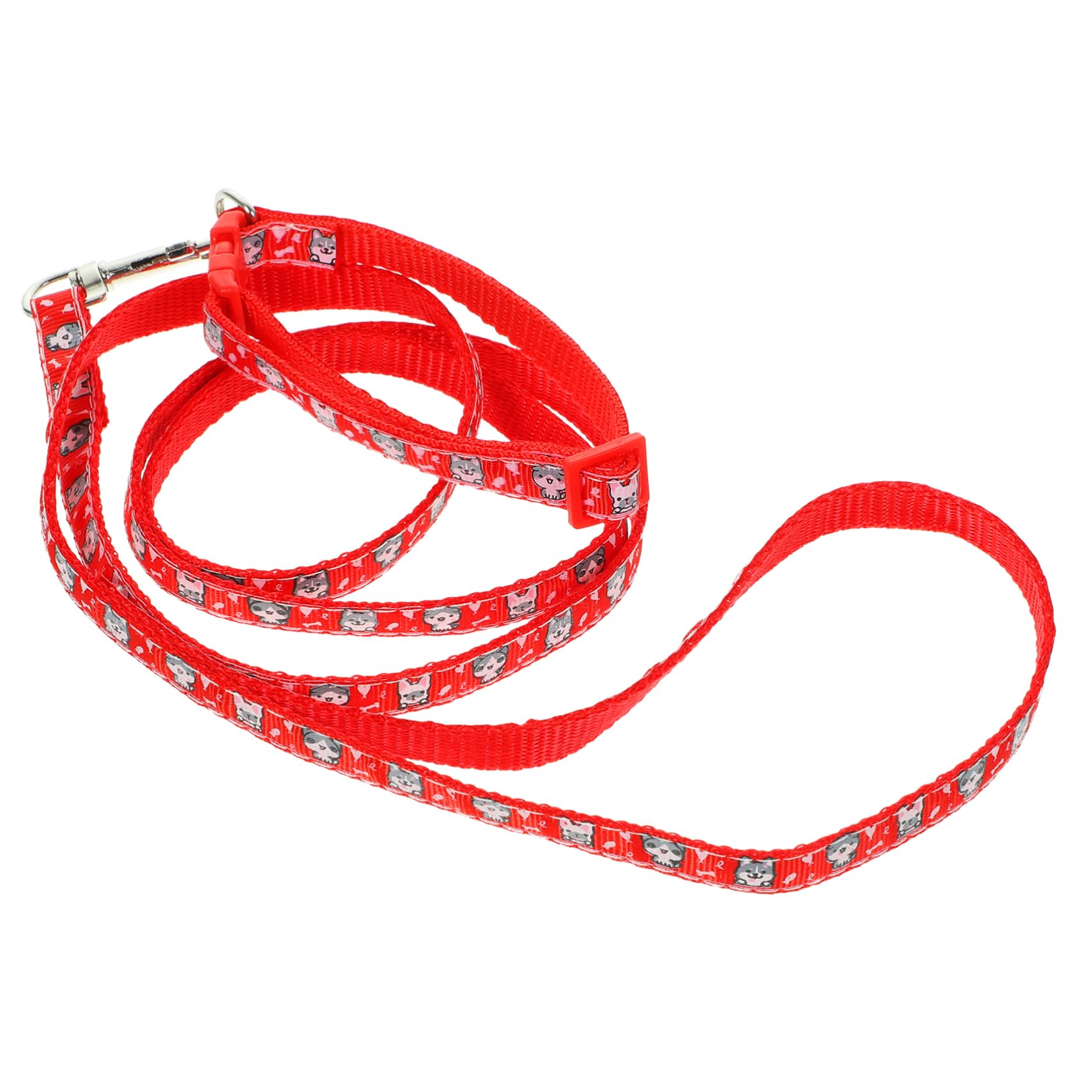 POPETPOP Christmas Pattern Dog Collar and Leash Set, Multiple-Use Long Polyester Training Lead, Perfect for Daily Walking Running Training
