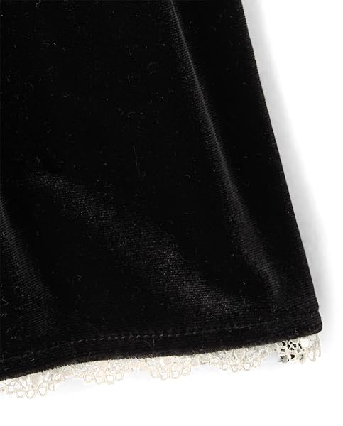 THE CHILDREN’S PLACE,GIRLS,SMOCKED TOP AND SKIRT 2 PIECE SET,BLACK VELOUR,X-SMALL