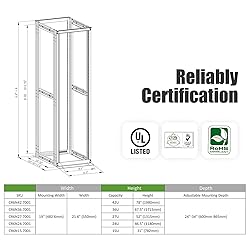 Raising ELECTRONIS 27U 4 Post Open Rack Frame Rack