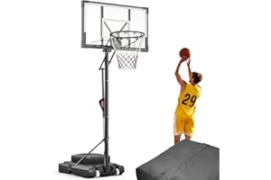 FIRSTASK Portable Basketball Hoop 44 Inch Outdoor Backboard, 10FT Height Adjustable Basketball Goal for Teens, Kids and Adults, Play in Yard Park Gym Driveway Indoors