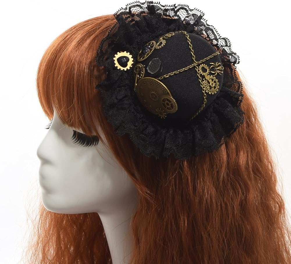 GRACEART Woman Steampunk Mini top hat headwear, Small, J - Image 3
