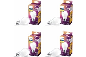 Philips Ultra Definition LED 60W A19 MedBase Soft White Warm Glow Glass Frosted LED Light Bulb 4 Pack