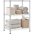 Land Guard Height-Adjustable Chrome Storage Racks and Shelving, 3-Tier Wire Shelf, Metal Rack Shelving, Narrow Storage Rack for Laundry Bathroom Kitchen Pantry Closet (16”L x 12”W x 30”H)…