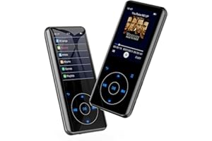 RUIZU 64GB MP3 Player with Bluetooth 5.3: Portable Music Player with Speaker, FM Radio, Voice Recorder, HiFi Lossless Digital Audio Video Playback, 2.4" Curved Screen, Touch Buttons, Supports 128GB