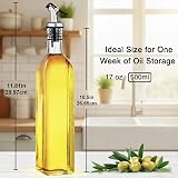 WERTIOO 4 Pack Olive Oil Dispenser Bottles, 500ml Glass Set with Funnels view 2