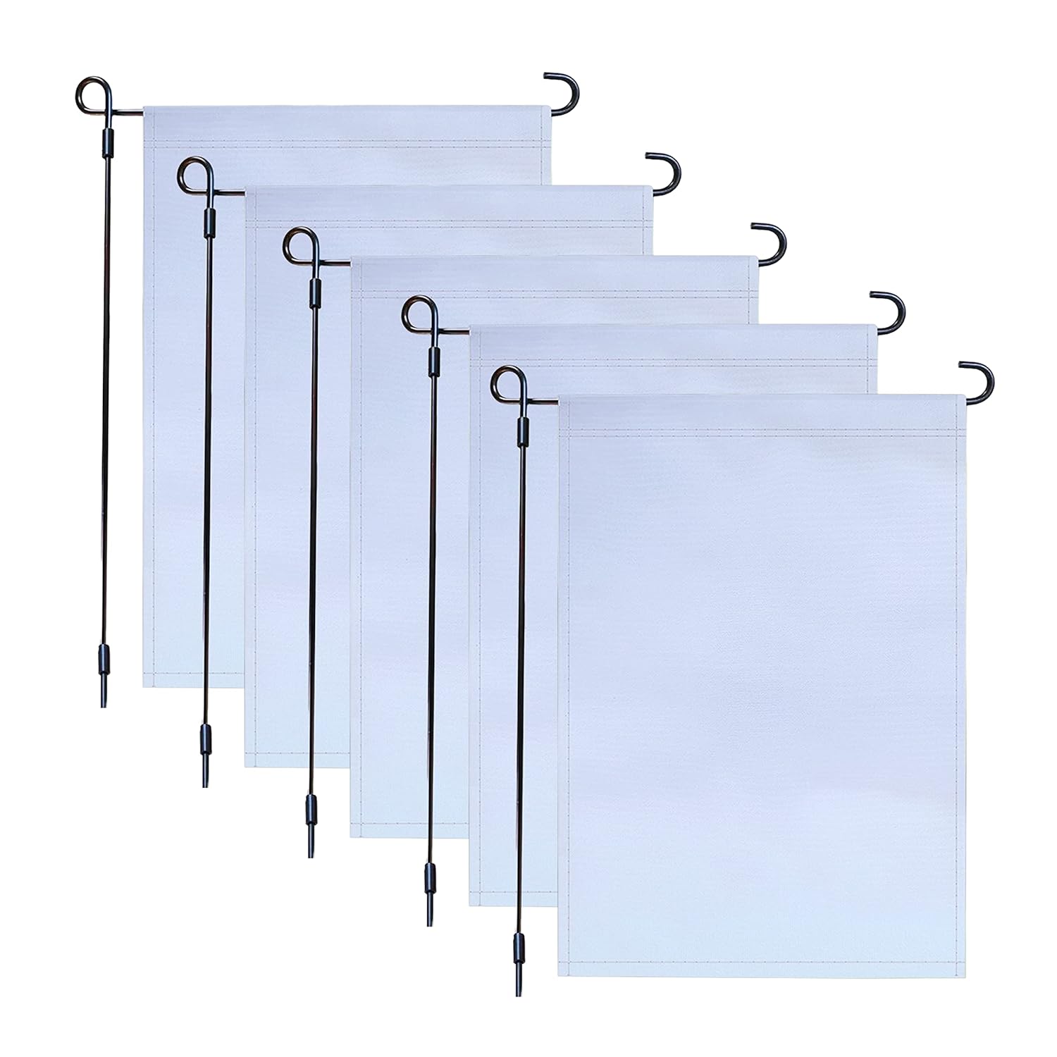 5 Pcs Sublimation Blank Garden Flags 100% Polyester 3 Layer Double-Sided for Printing Garden or Lawn Flag | 12x18in DIY Vinyl Sub Ready