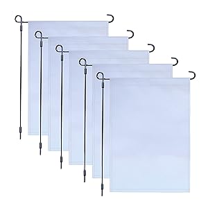 5 Pcs Sublimation Blank Garden Flags 100% Polyester 3 Layer Double-Sided for Printing Garden or Lawn Flag | 12x18in DIY Vinyl Sub Ready