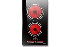 Disaenvir 2 Burner Electric Cooktop - 12 Inch Electric Stove Top 3200W High Power Built-in, Ceramic Cook Top with Child Safety Lock, 99 Min Timer, Slide Touch Touch, 220V - 240V Hard Wired (No Plug)