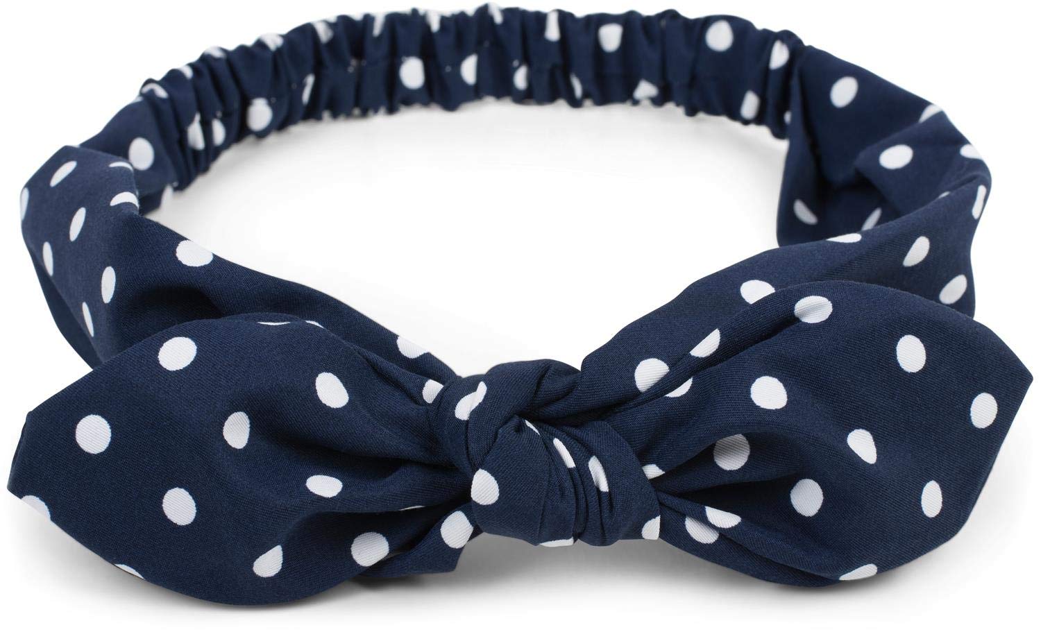 styleBREAKER women hairband with polka dots pattern, flexible bow and elastic, hairband, headband, pin-up, rockabilly 04026036, Colour:Dark Blue — image 1