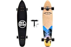 seething 42 Inch Longboard Skateboard Complete Cruiser Pintail,The Original Artisan Maple Skateboard Cruiser Pintail for Cruising, Carving, Free-Style and Downhill