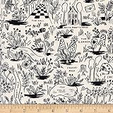 Cotton + Steel 0476812 Rifle Paper Co. Wonderland Magic Forest Neutral Fabric by the Yard