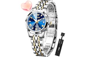 OLEVS Watch for Women Fashion Diamond Elegant Dress Analog Quartz Ladies Small Wrist Watches Stainless Steel Day Date Waterpr