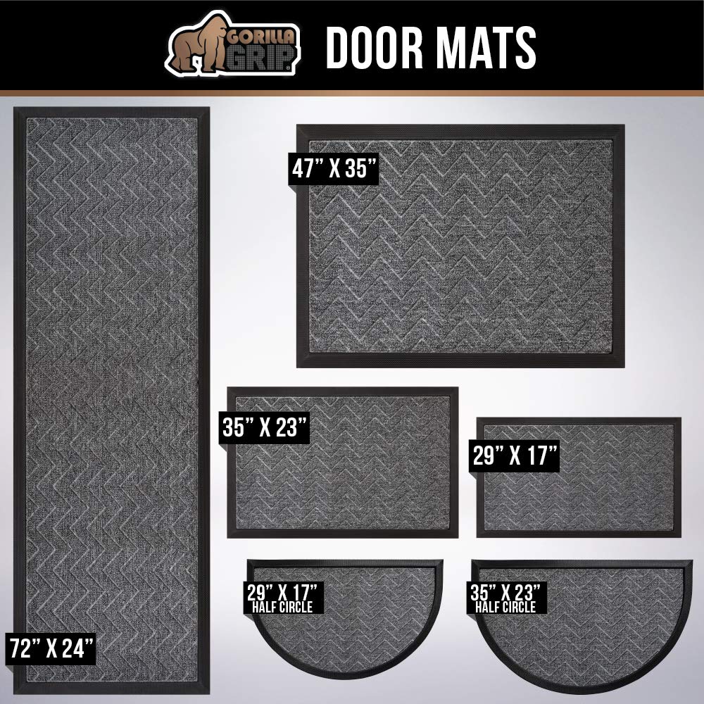 Gorilla Grip Original Durable Rubber Door Mat, 29x17, Heavy Duty