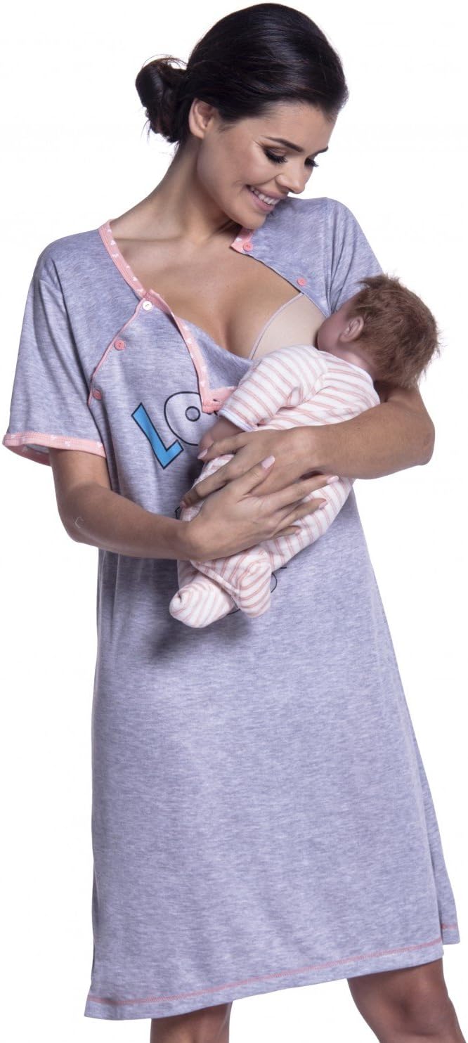 Zeta Ville - Women's Maternity Nursing Nightdress Breastfeeding Nightie - 141c