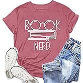 NEWKA Book Shirts for Women Read More Books T-Shirt Reading Tee Teacher Tops