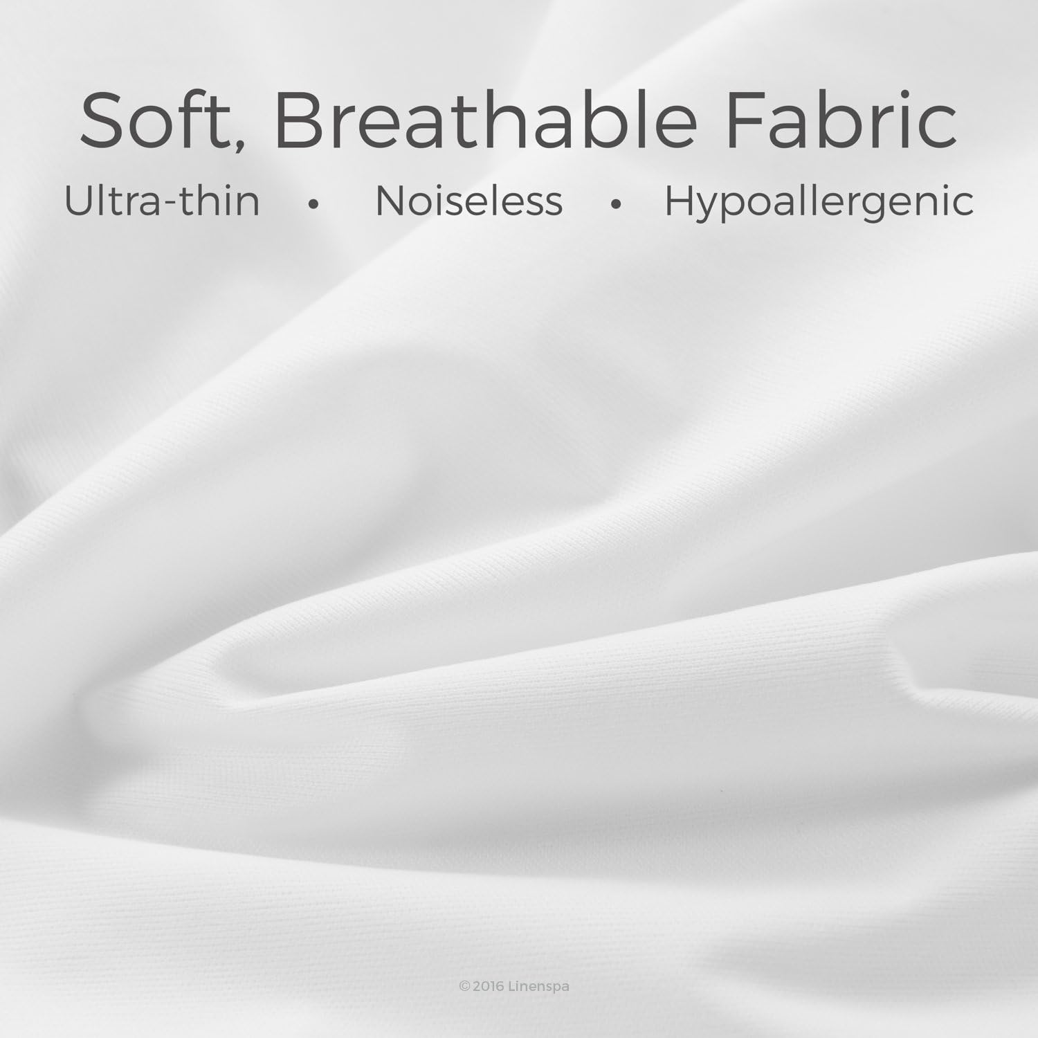 LINENSPA Premium Smooth Fabric Mattress Protector-100% Waterproof-Hypoallergenic-Vinyl Free Protector, Twin, White: Home & Kitchen
