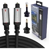 Monster Gen2 Essentials Digital Optical Audio Cable (Toslink, SPDIF), Fiber Optic Cable for TV, Soundbar &amp; Home Theater System, Gold-Plated Connectors, 4.9ft