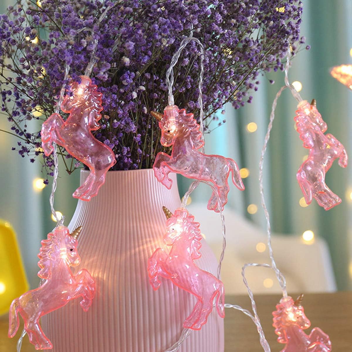 Cute Animal Unicorn Shaped LED String Lights Sparkly Fairy