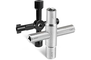 Hanpex 4 Way Sillcock Key Wrench Set, Multi-Functional Utilities Water Key, Fits Most Sillcock, Stopcock, Water Spigots, Wall