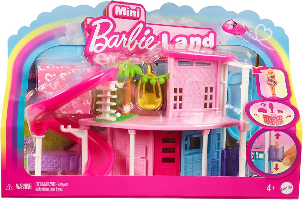 Barbie Mini BarbieLand Dreamhouse Set with Elevator Pool 1.5in Doll HYF45