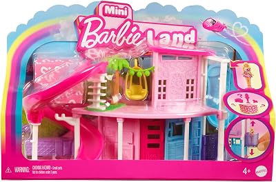 Barbie Mini BarbieLand Dreamhouse Set with Elevator Pool 1.5in Doll HYF45
