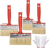 WAIZHIUA 4Pcs Fence Brush Set with Gloves 4 Sizes Decking Wood Paint view 1