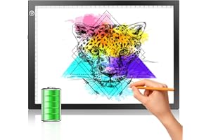 LitEnergy Rechargeable Tracing Light Box, Ultra-Thin Adjustable Battery Powered Artcraft LED Tracer Light Pad Tablet for Draw