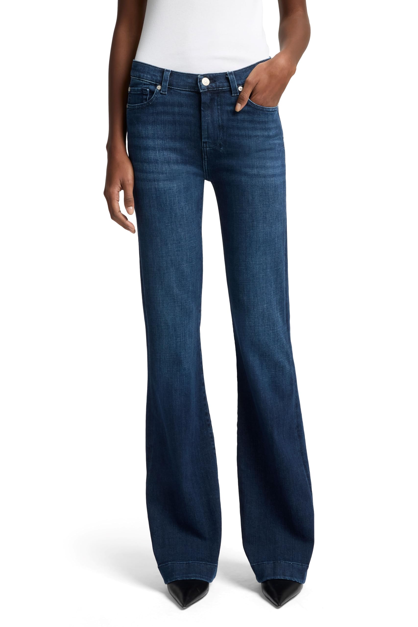 7 for All Mankind Womens Dojo Trouser Flare Jean, Baltimora, 27