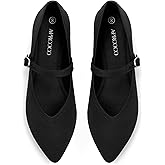 AprCoco Flats for Women Knit Pointed Toe Ballet Flat with Ankle Strap Casual Womens Shoes Comfort Soft Walking Office