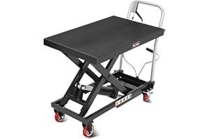 ELITEEDGE Hydraulic Lift Table Cart, 1100lbs Capacity 32" Lifting Height Hydraulic Table Cart, Single Scissor Lift Table with Non-Slip Pad for Material Handling and Transportation, Black