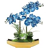 Briful Orchids Artificial Flowers 15" Blue
