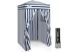 EAGLE PEAK Flex Ultra Compact 4x4 Pop-up Canopy, Sun Shelter, Changing Room, Portable Privacy Canopy Cabana for Pool, Fashion Photoshoots, or Camping, White/Blue