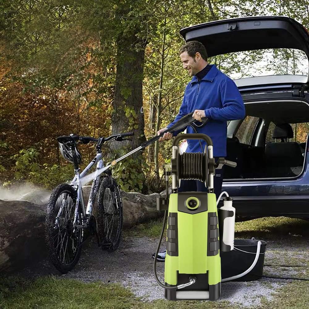 TEANDE 3800PSI Electric Pressure Washer, 2.8GPM High Pressure Power Washer 1800W Machine for Cars Fences Patios Garden Cleaning Hose Reel : Garden & Outdoor