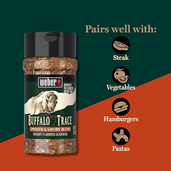 WEBER BUFFALO TRACE WHISKEY FLAVORED BBQ SEASONING, 3.5 OUNCE